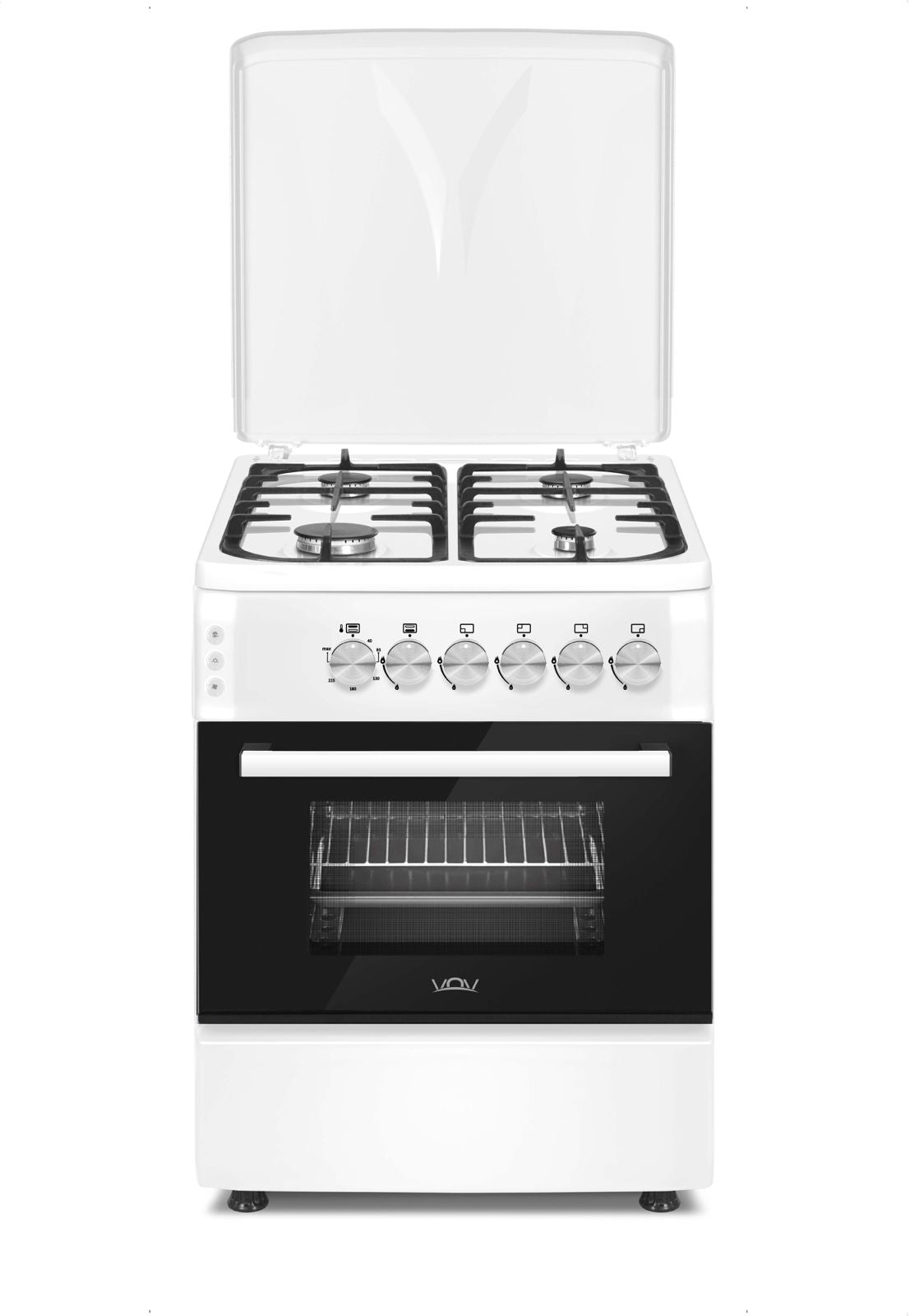 CUCINA A GAS 60 CM BIANCO / NERO CON FORNO GAS/ELETTRICO VENTILATO VOV