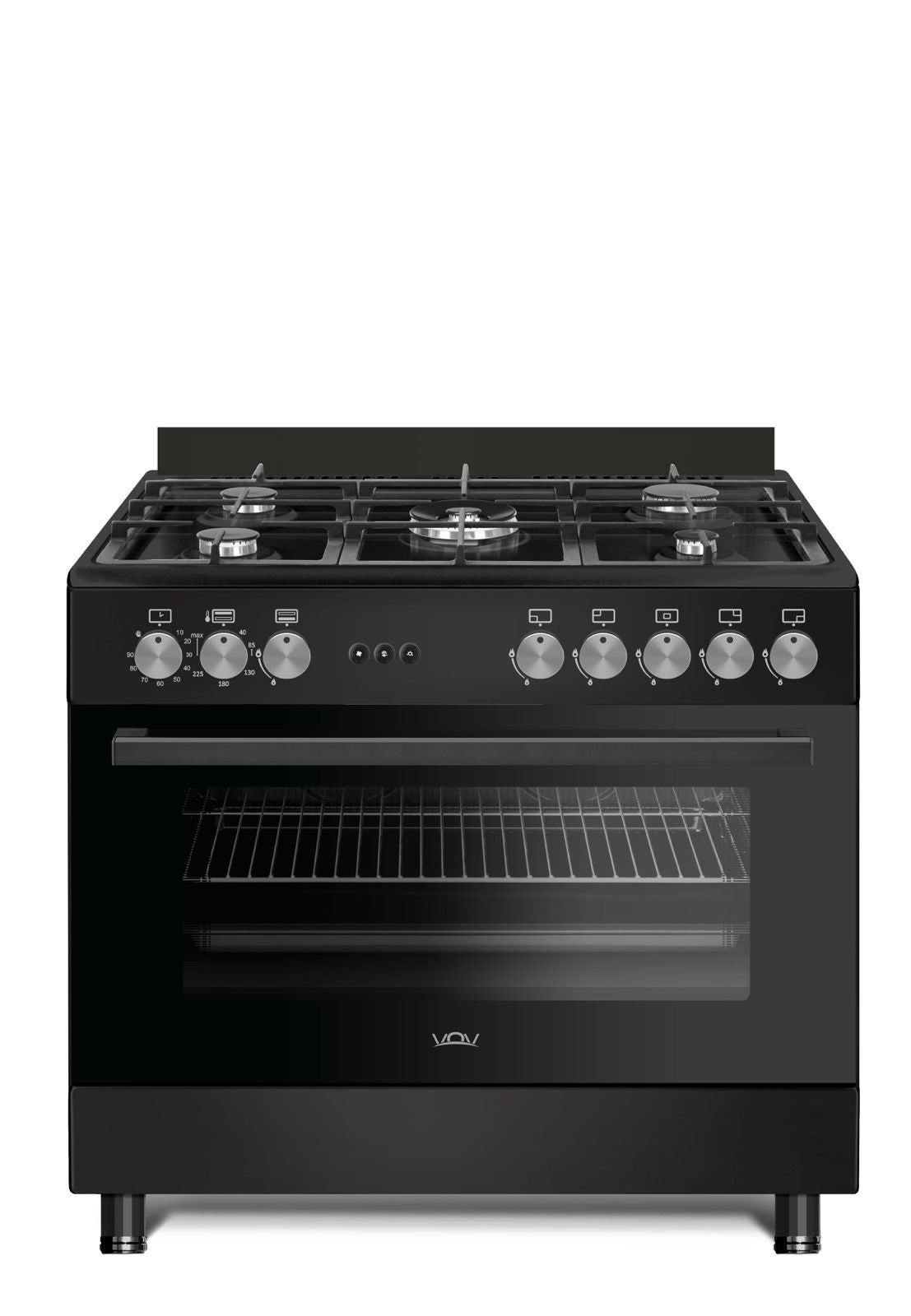 CUCINA A GAS 90 CM NERA - CON FORNO ELETTRICO VENTILATO VOV