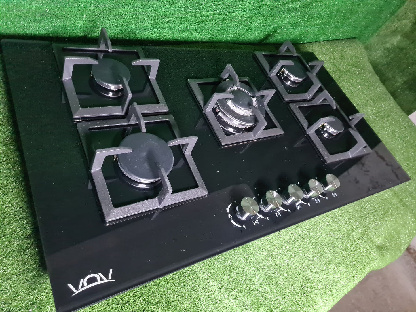 VETROCERAMICA NERO 75 CM DOPPIAGHISA VOV GRIGLIA QUADRA