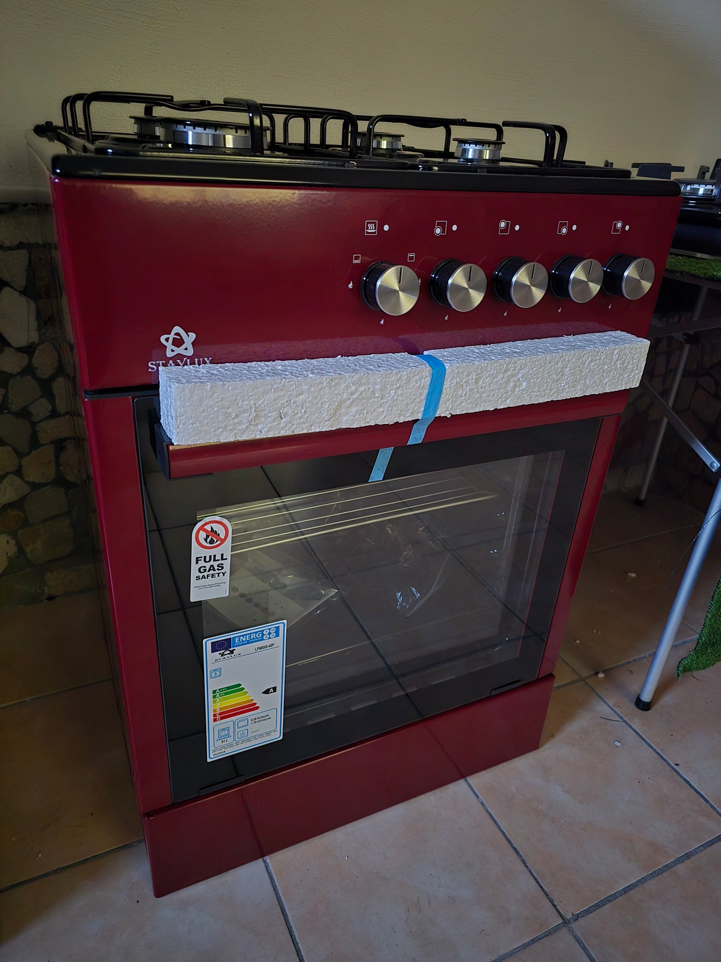 CUCINE A GAS STAY LUX - 60 CM - CON FORNO GPL - BORDEAUX