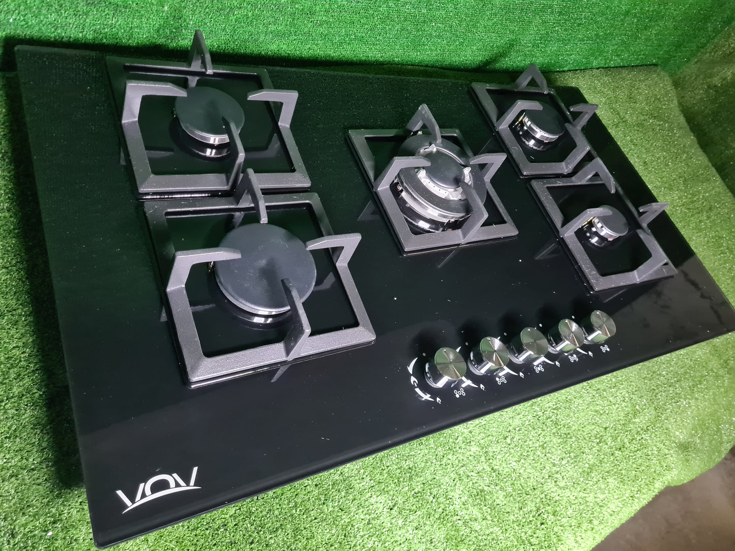 VETROCERAMICA NERO 75 CM DOPPIAGHISA VOV GRIGLIA QUADRA