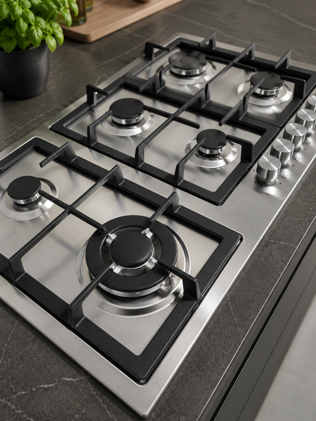 ACCIAIO INOX 90 CM DOPPIAGHISA VOV 6 FUOCHI VOV